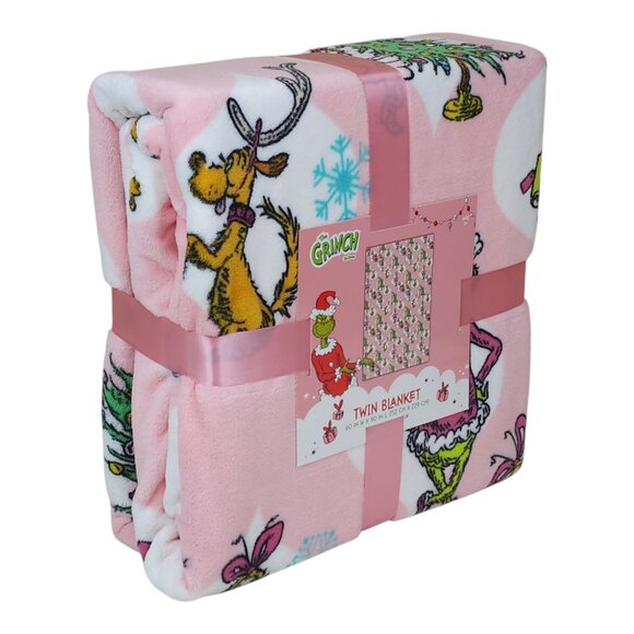 Dr. Seuss The Grinch Oversized Plush Throw Blanket 60X90" Twin Christmas Holiday - Picture 2 of 11